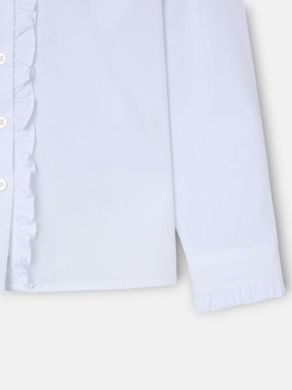 Camisa menina franzidos branco