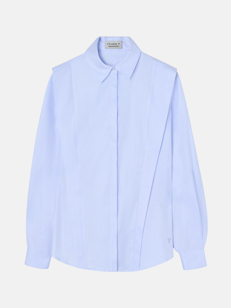 Camisa estructurada espiga celeste