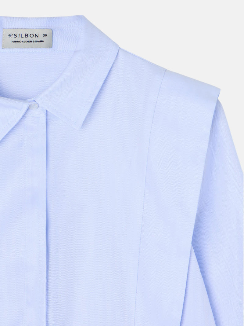 Camisa estructurada espiga celeste