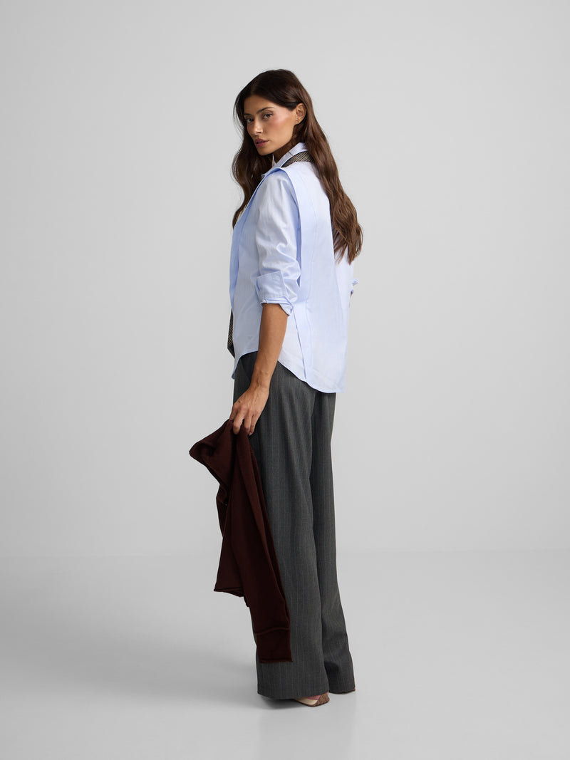 Camisa estructurada espiga celeste