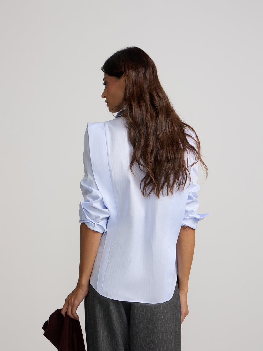 Chemise structurée chevrons bleu ciel