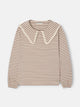 Camiseta manga larga cuello bobo rayas camel