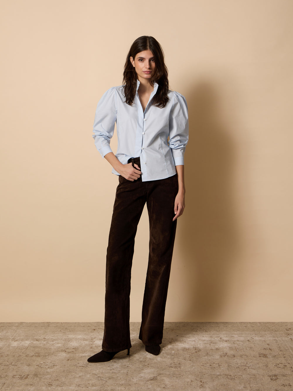 Chemise unique col bleu ciel