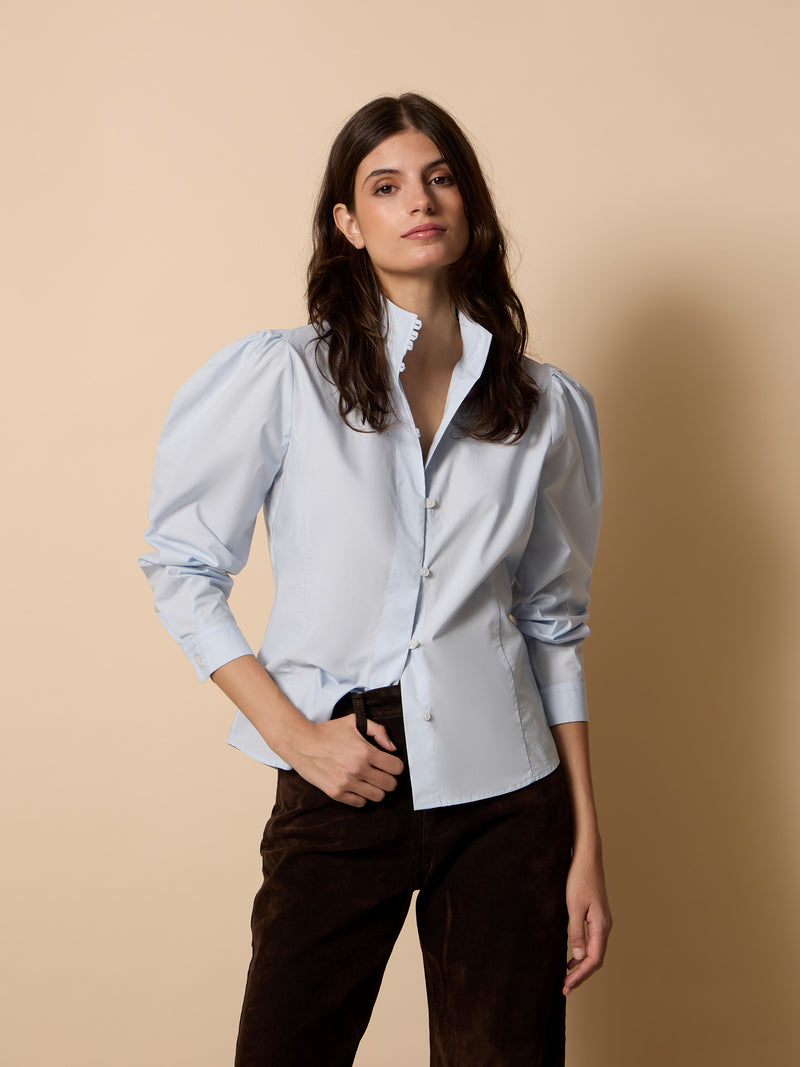 Camisa unique cuello celeste