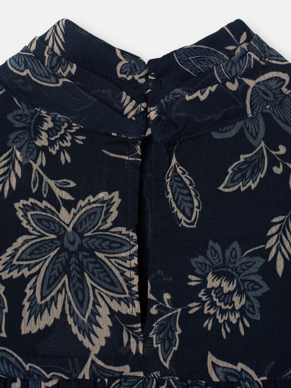 Blusa manga lazada estampado flores azul