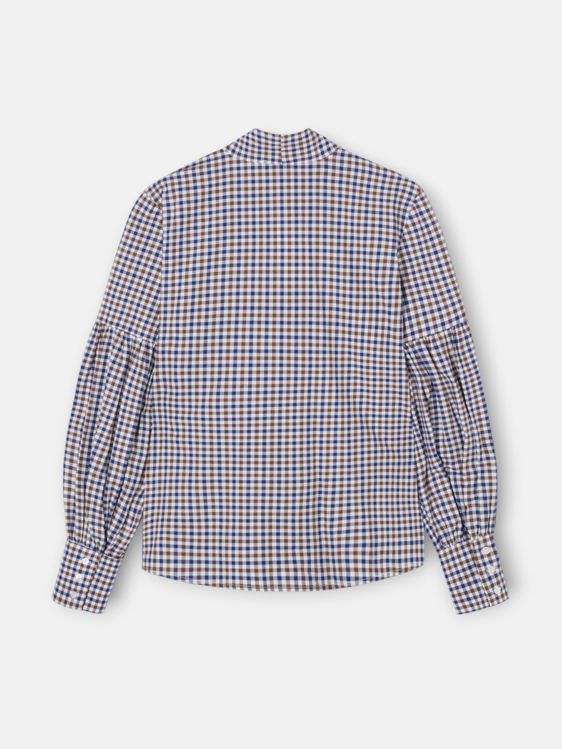 Camisa lazada cuadros azul marino y marron