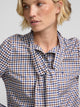 Camisa lazada cuadros azul marino y marron