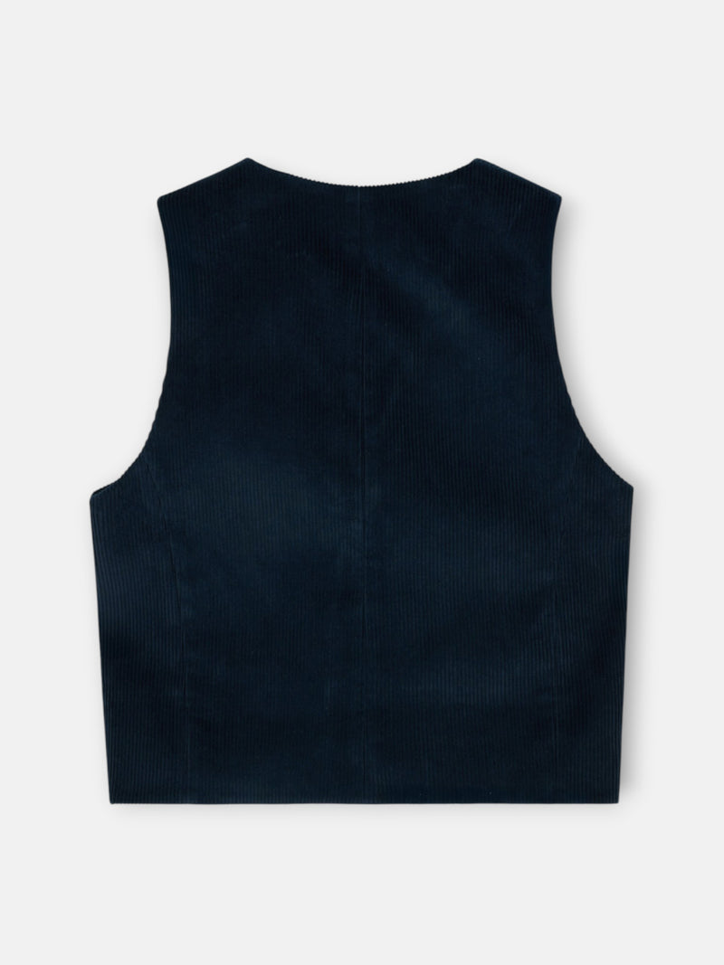 Chaleco clasico pana azul marino