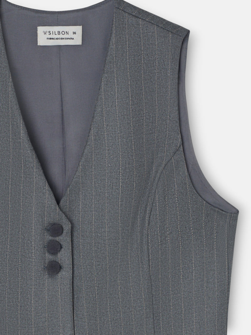 Chaleco raya diplomatica gris