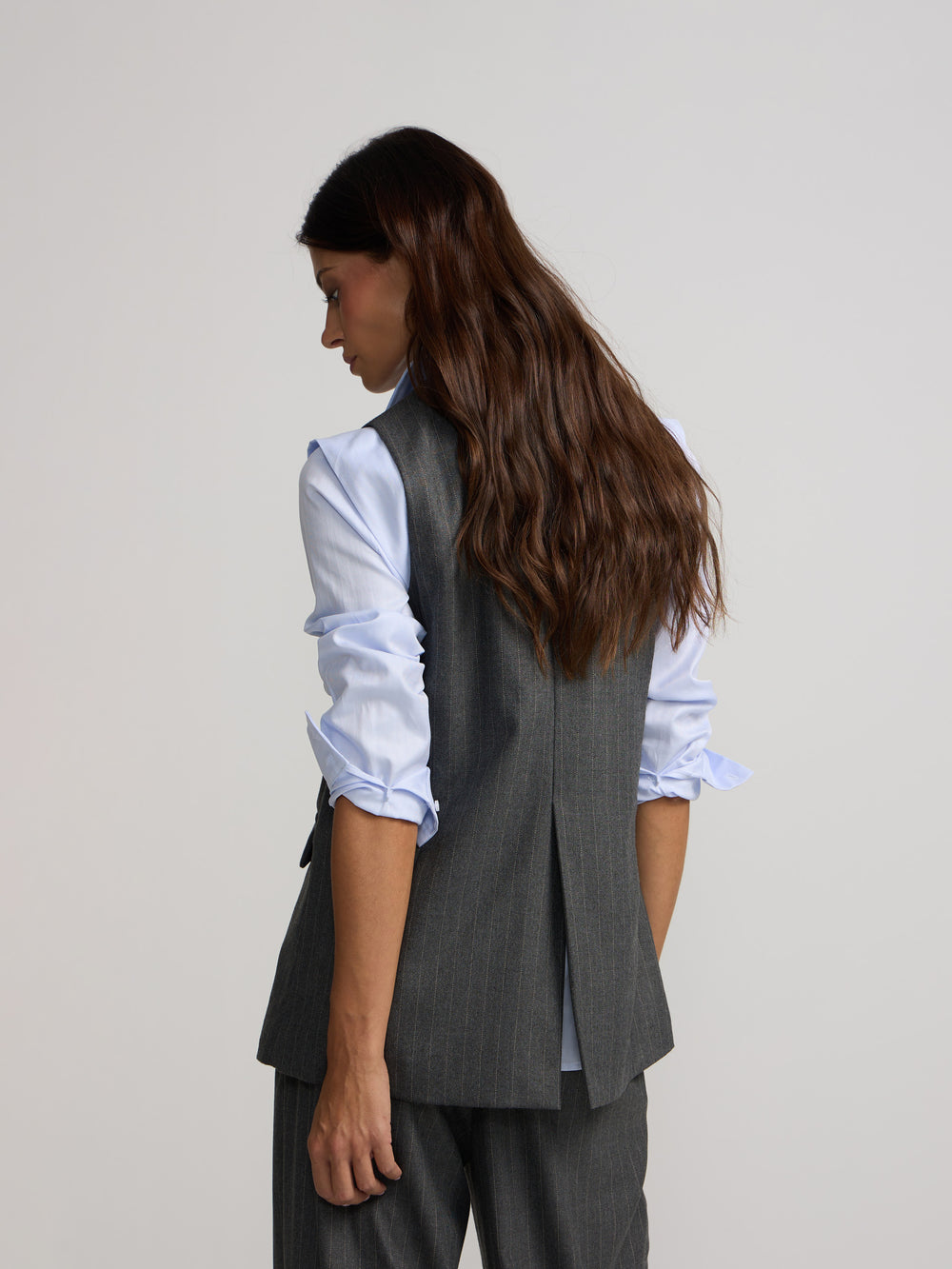 Gray pinstripe vest
