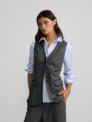 Chaleco raya diplomatica gris