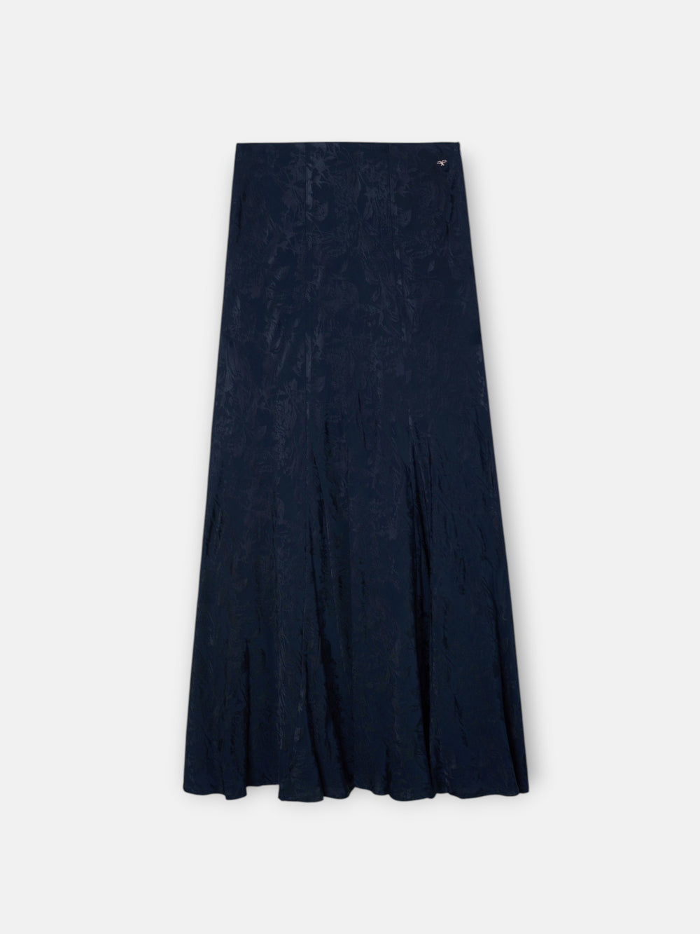 Falda midi evase jacquard azul marino
