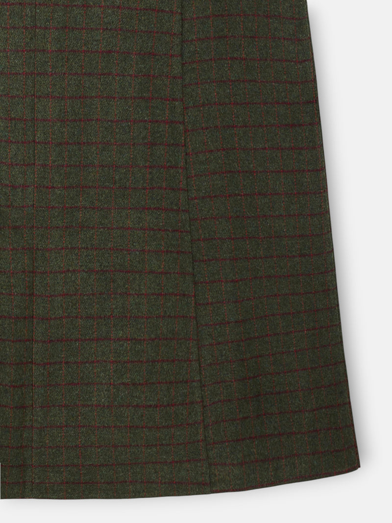 Falda midi cuadros verde