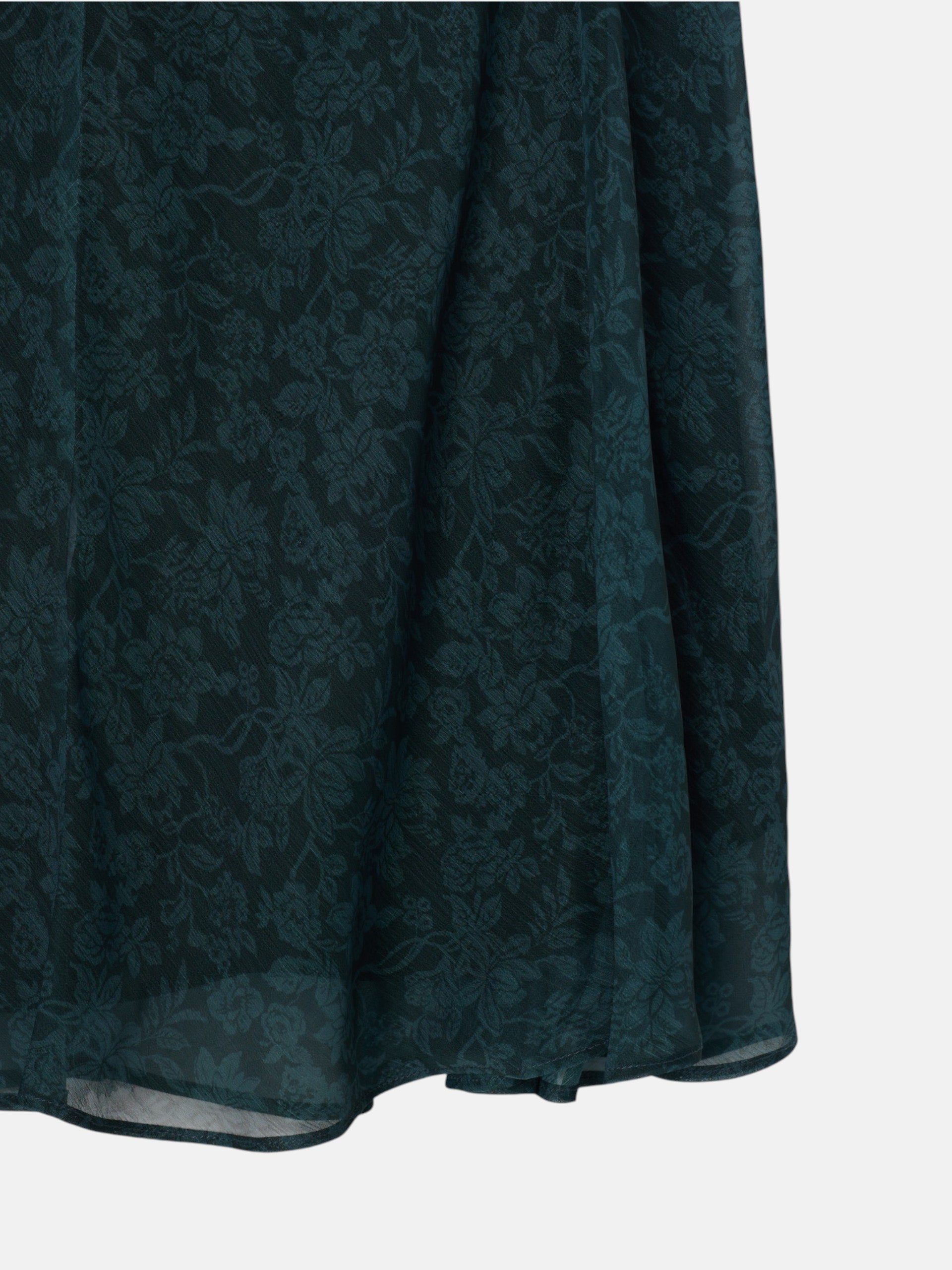 Falda midi evase estampado flores verde