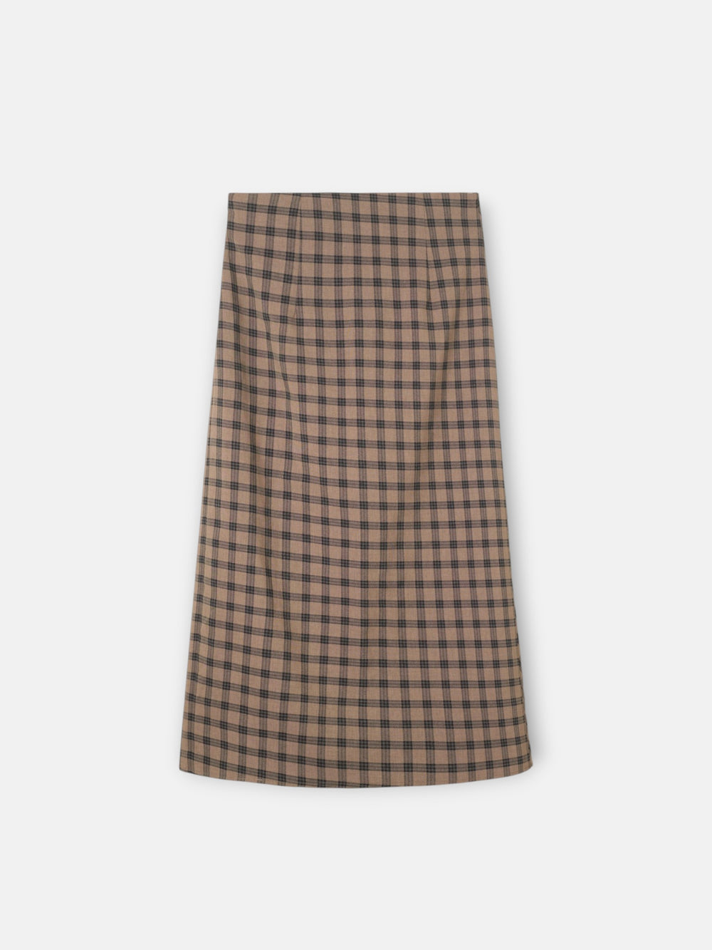 Falda midi cuadros marrones
