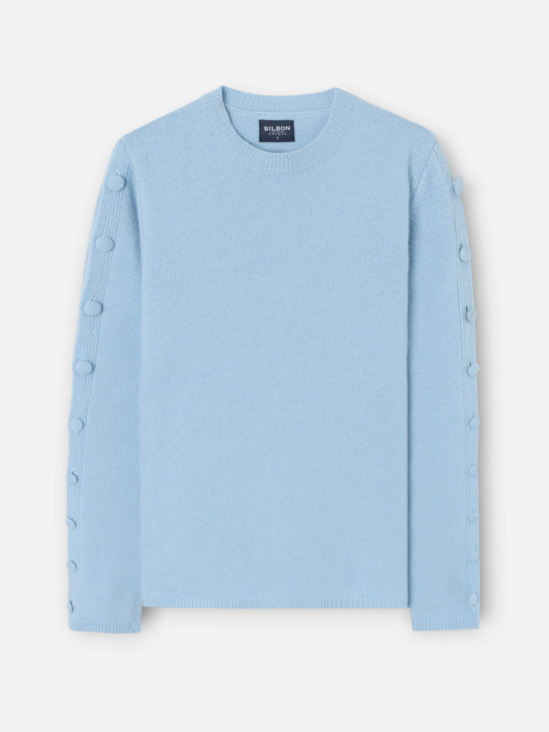 Pull unique à boutons manches bleu ciel