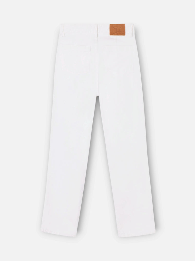 Pantalon large à pinces unique blanc