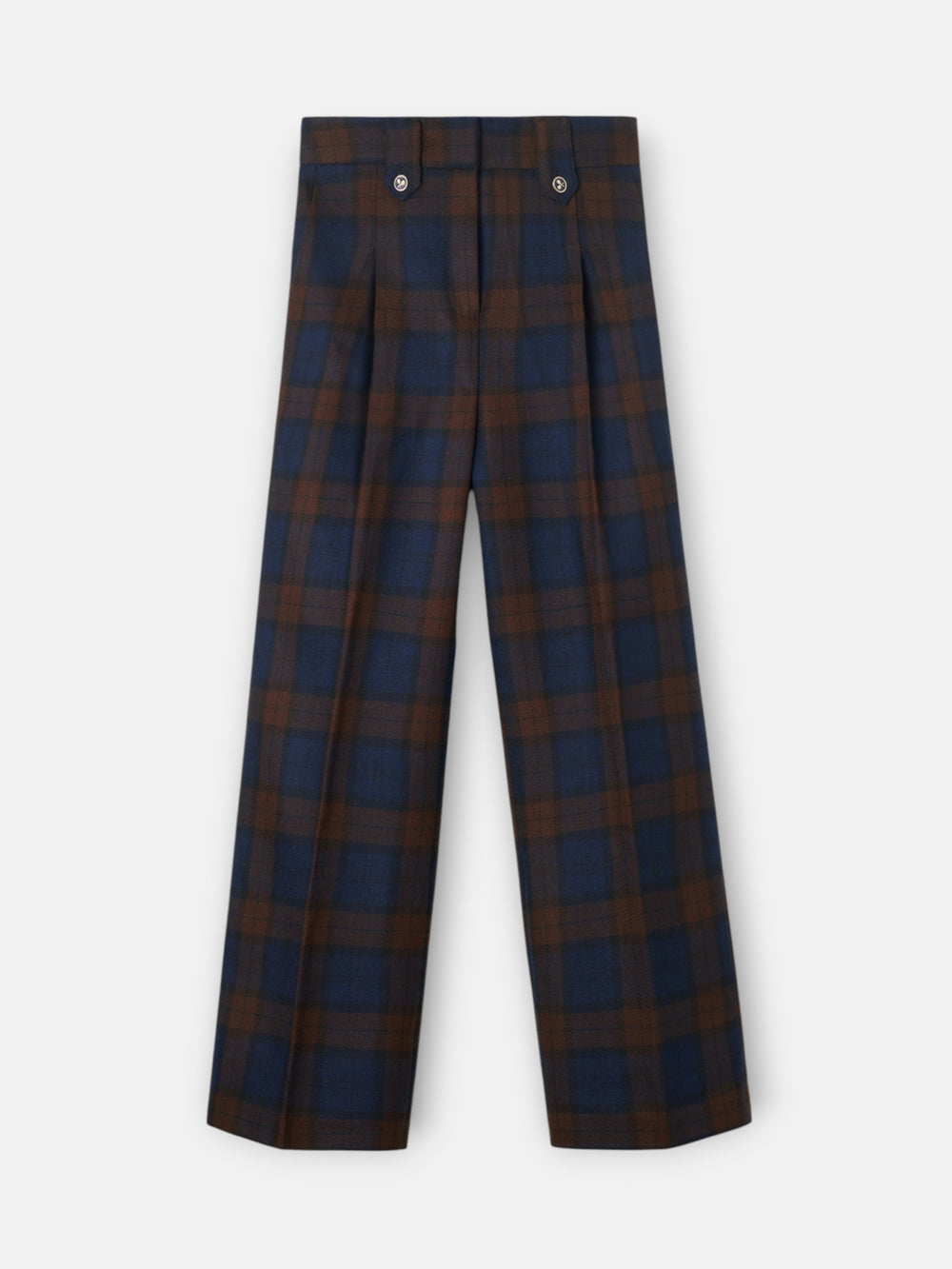 Pantalon cuadros azul marino y marron