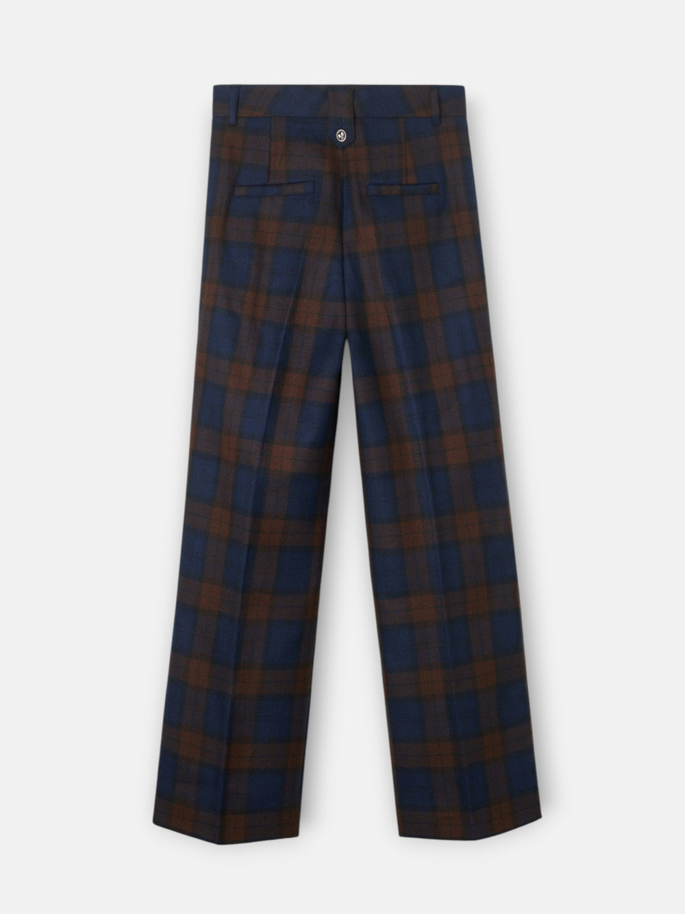 Pantalon cuadros azul marino y marron