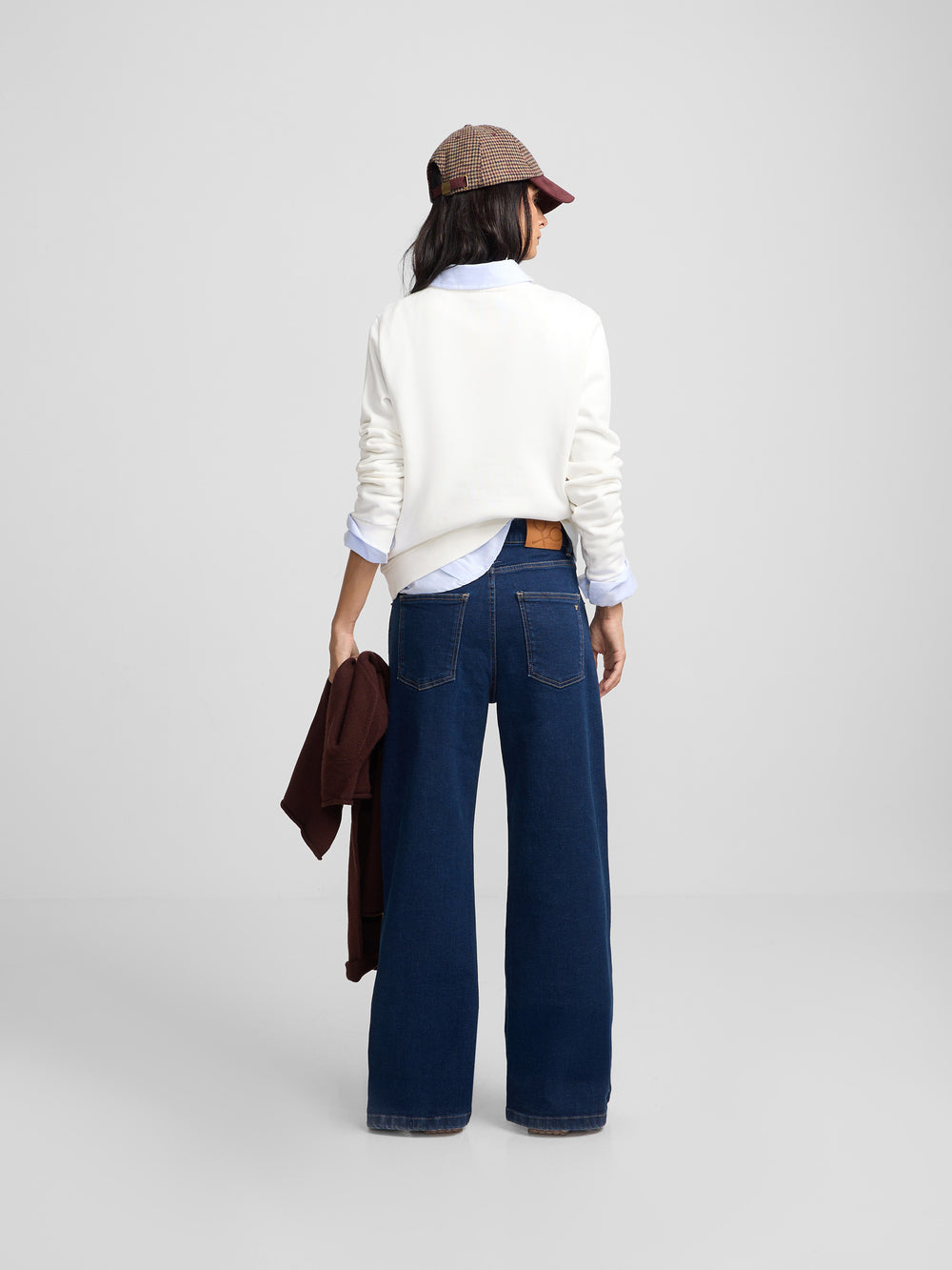 Blue denim flare pants