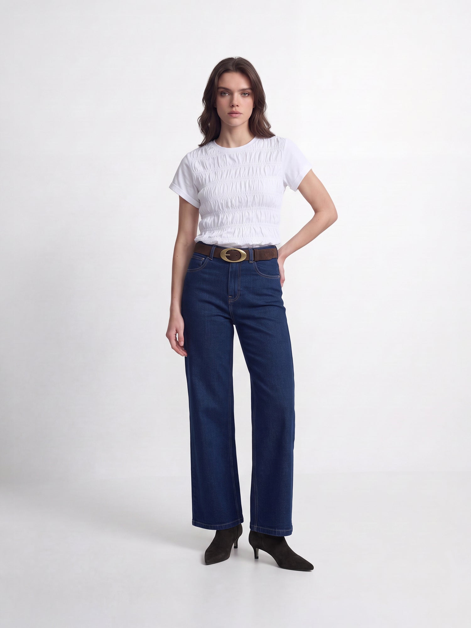 Pantalon flare denim azul