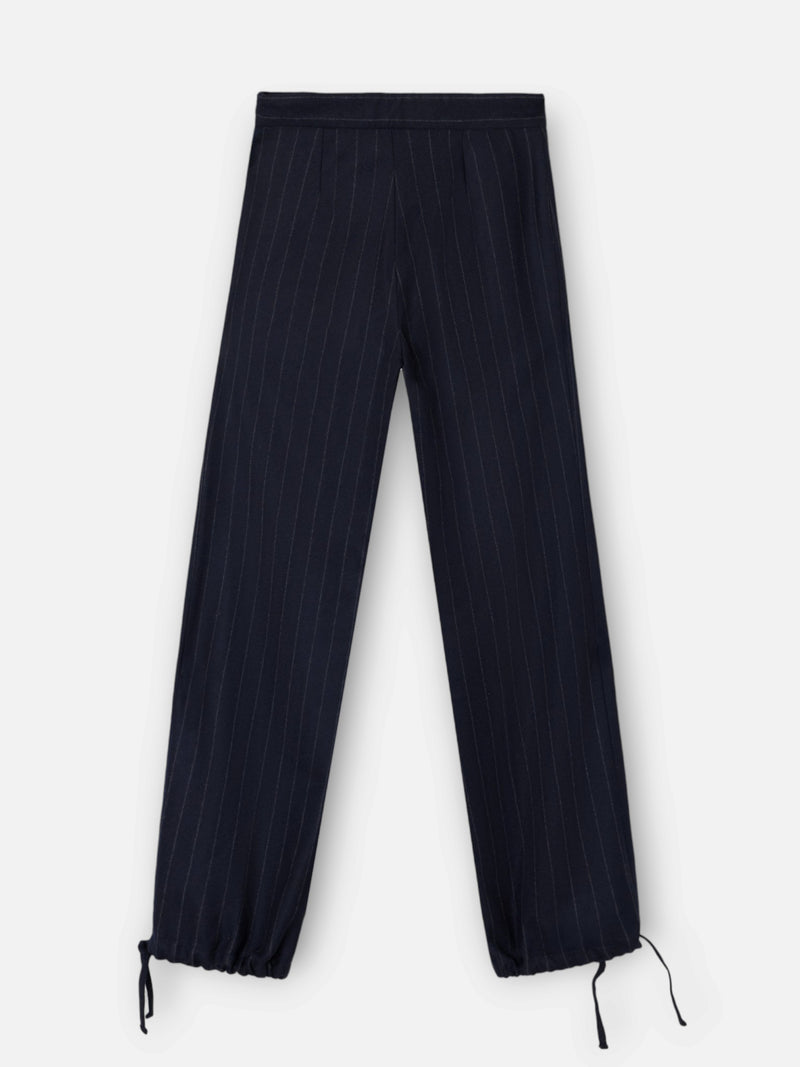 Pantalon unique bombacho rayas diplomaticas azul marino