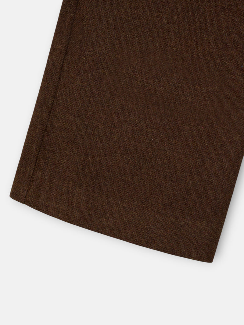 Pantalón recto sarga marron