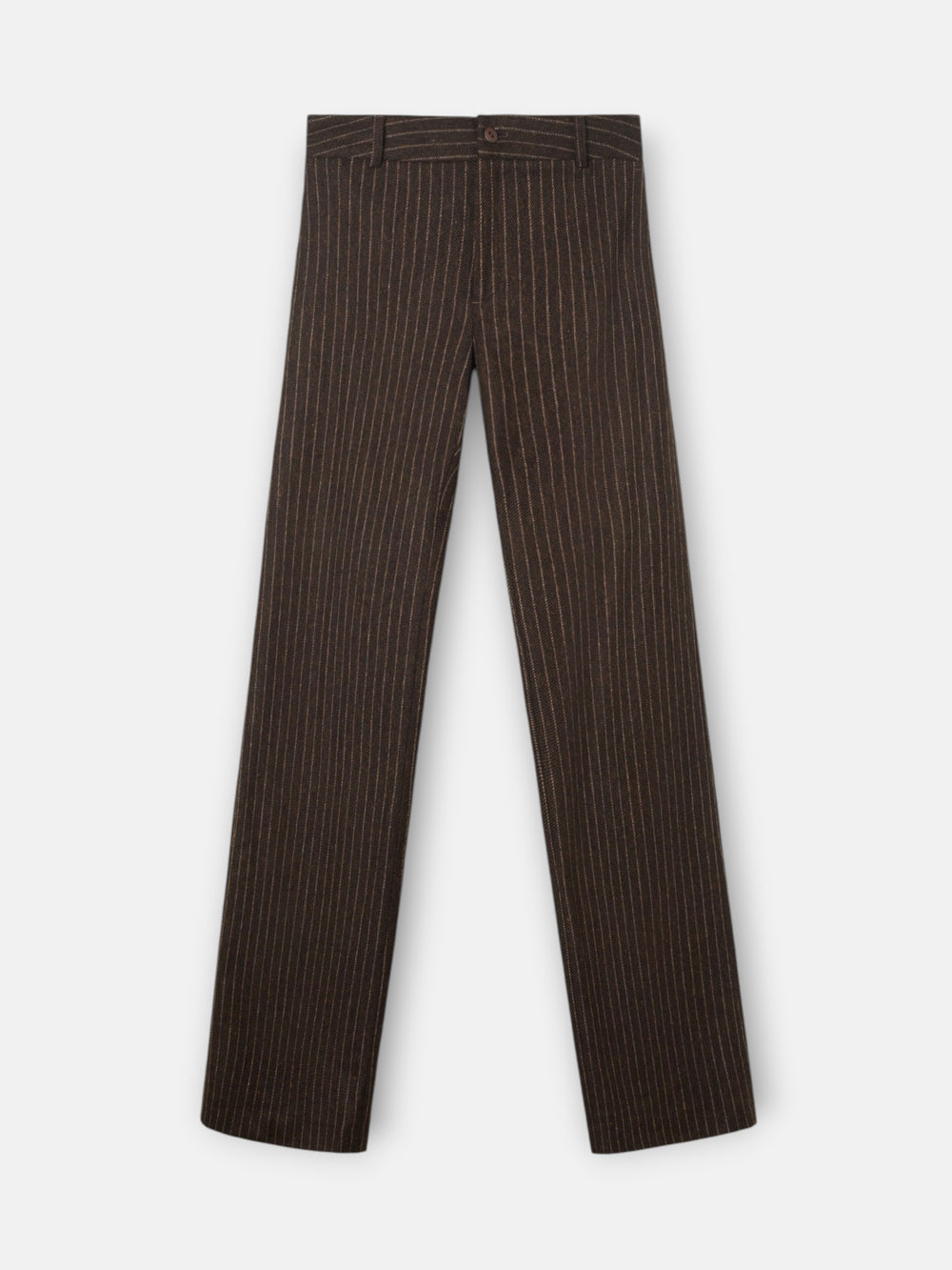 Pantalon recto rayas diplomaticas marron
