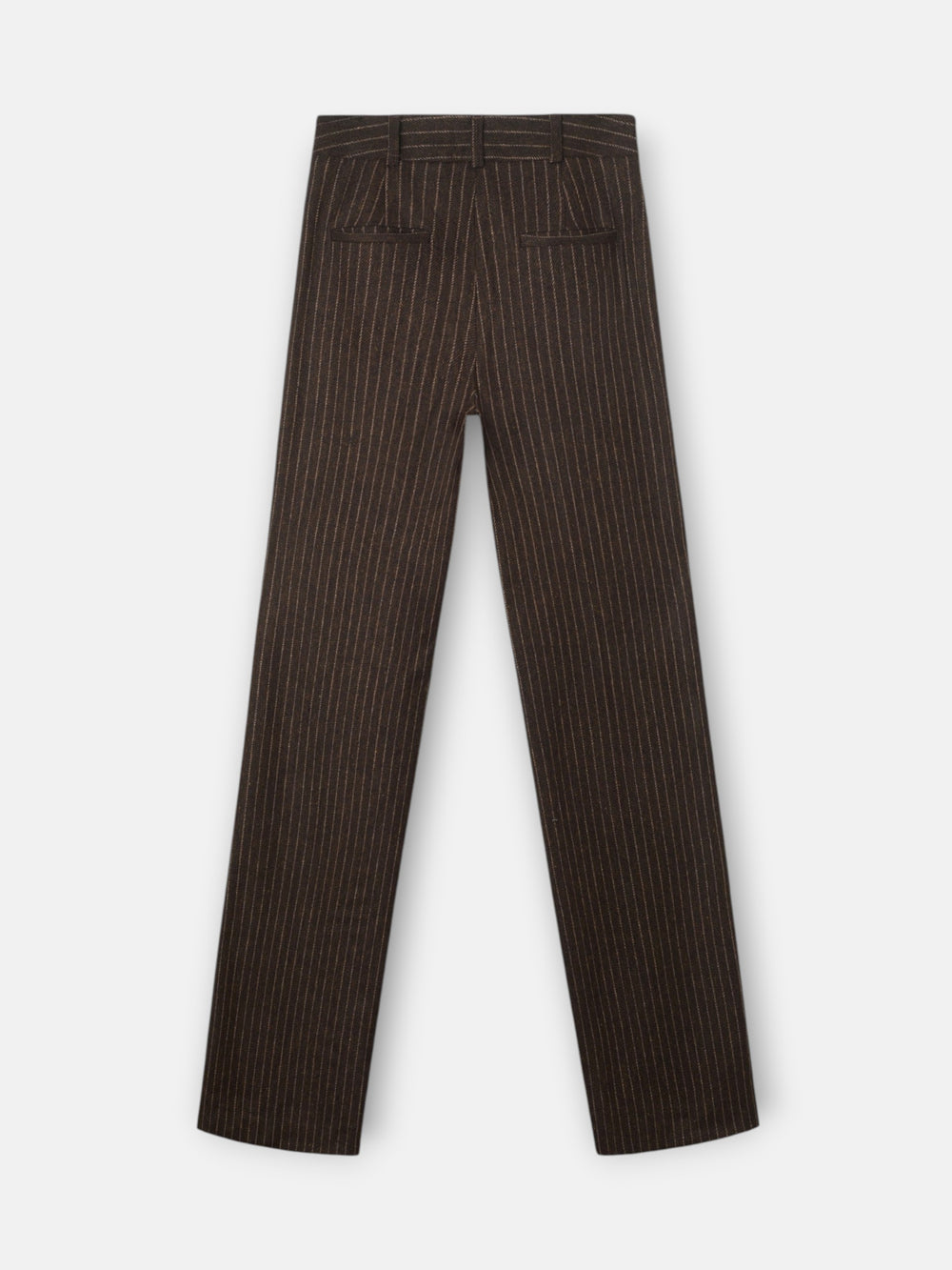 Pantalon recto rayas diplomaticas marron