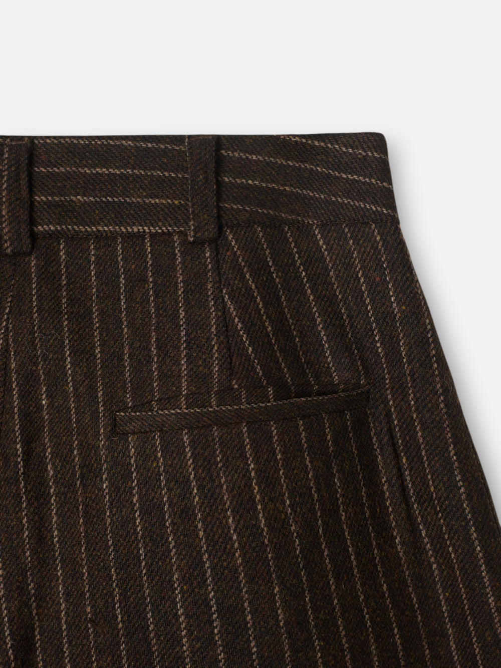 Pantalon recto rayas diplomaticas marron