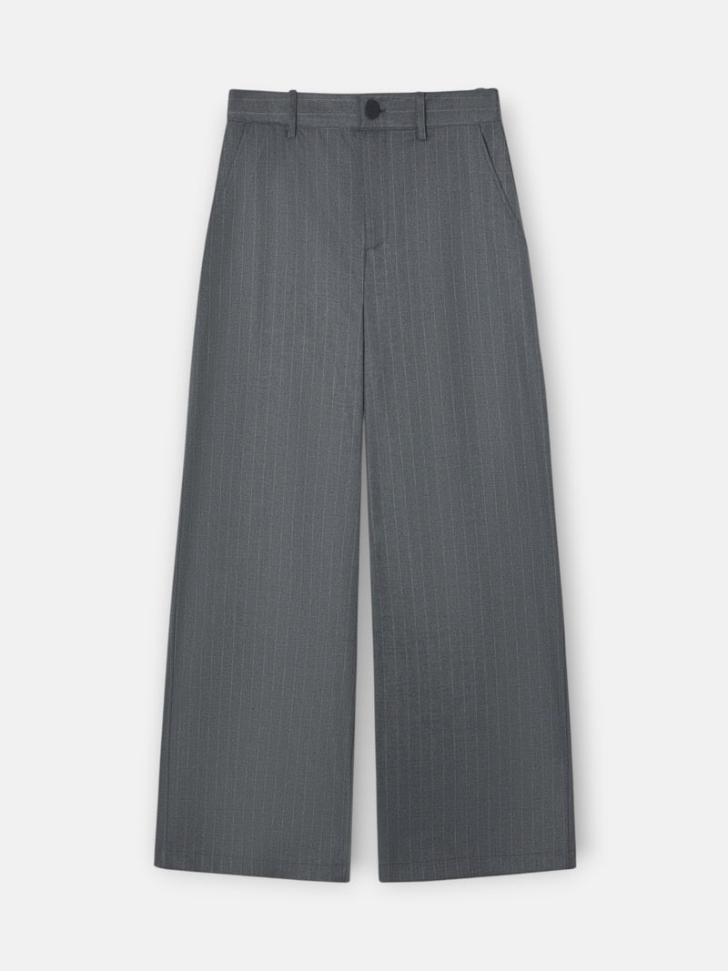 Pantalon recto raya diplomatica gris