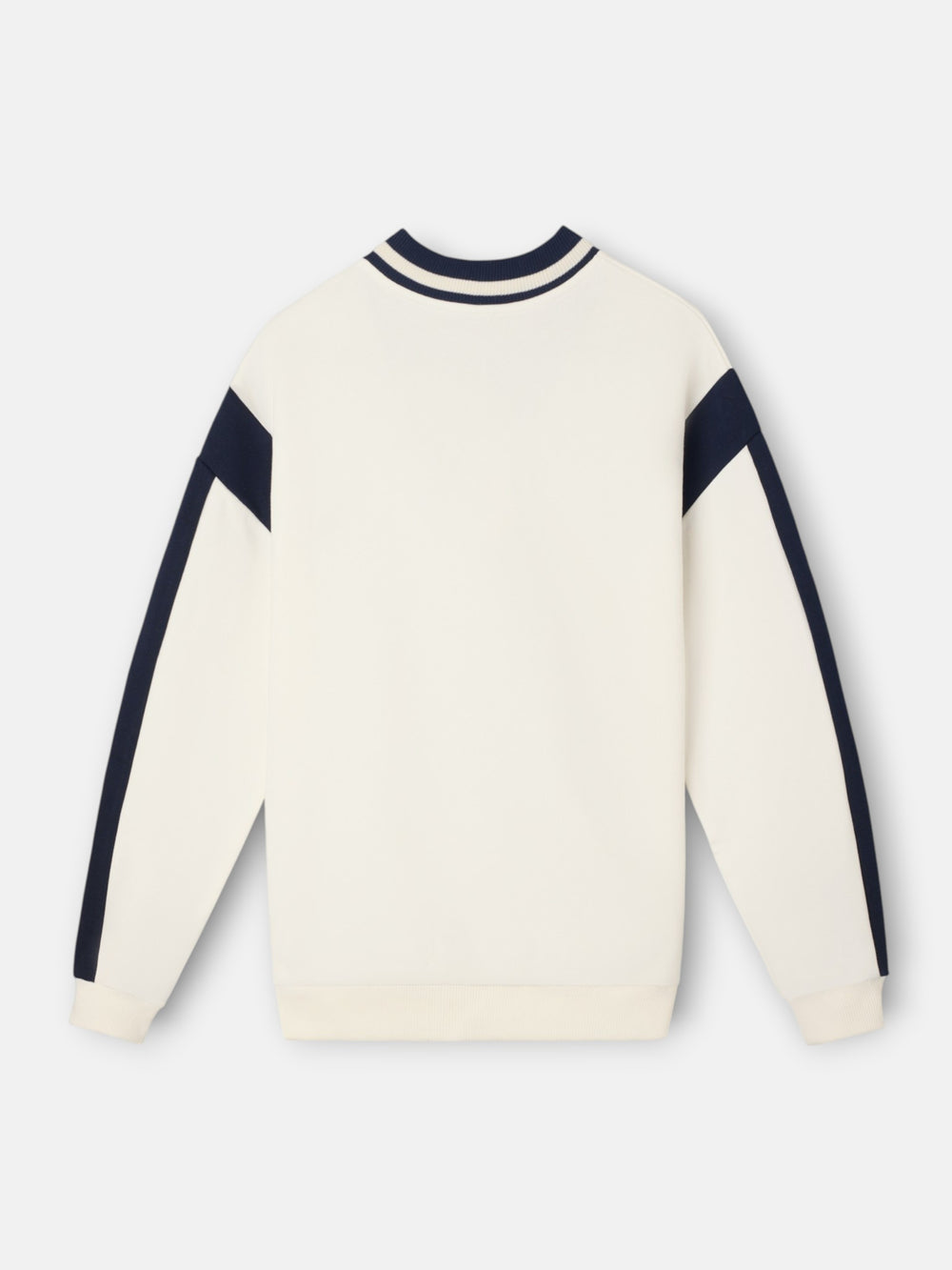 Sudadera woman cuello pico varsity crudo