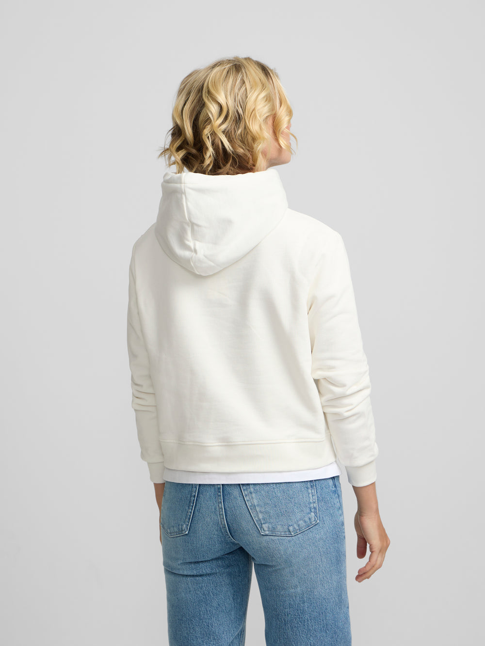 Sweat à capuche femme avec imprimé raquette écru