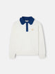 Sudadera girl cuello polo beige