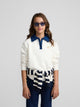 Beige polo neck sweatshirt for girls
