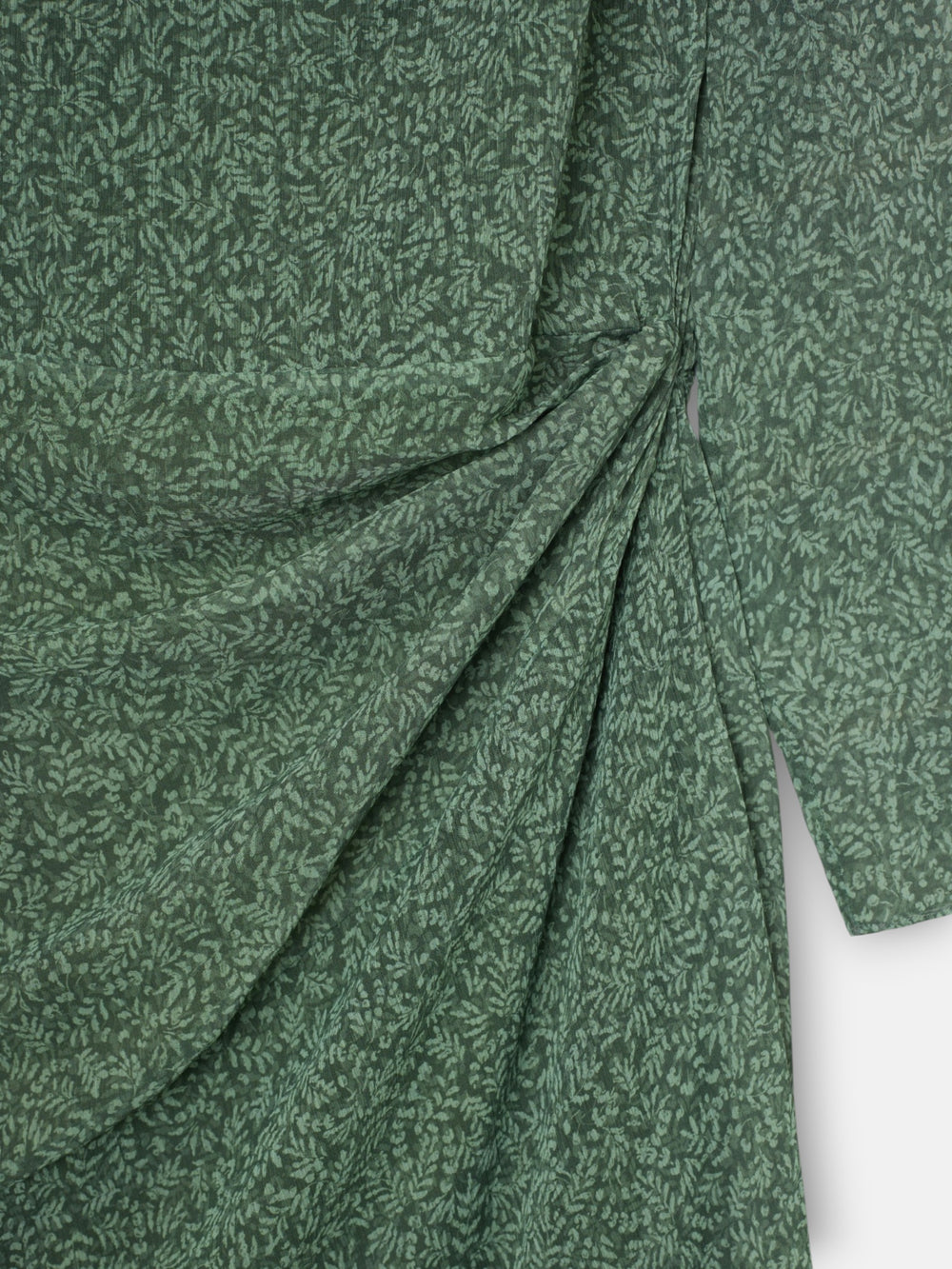 Vestido midi estampado hojas verde