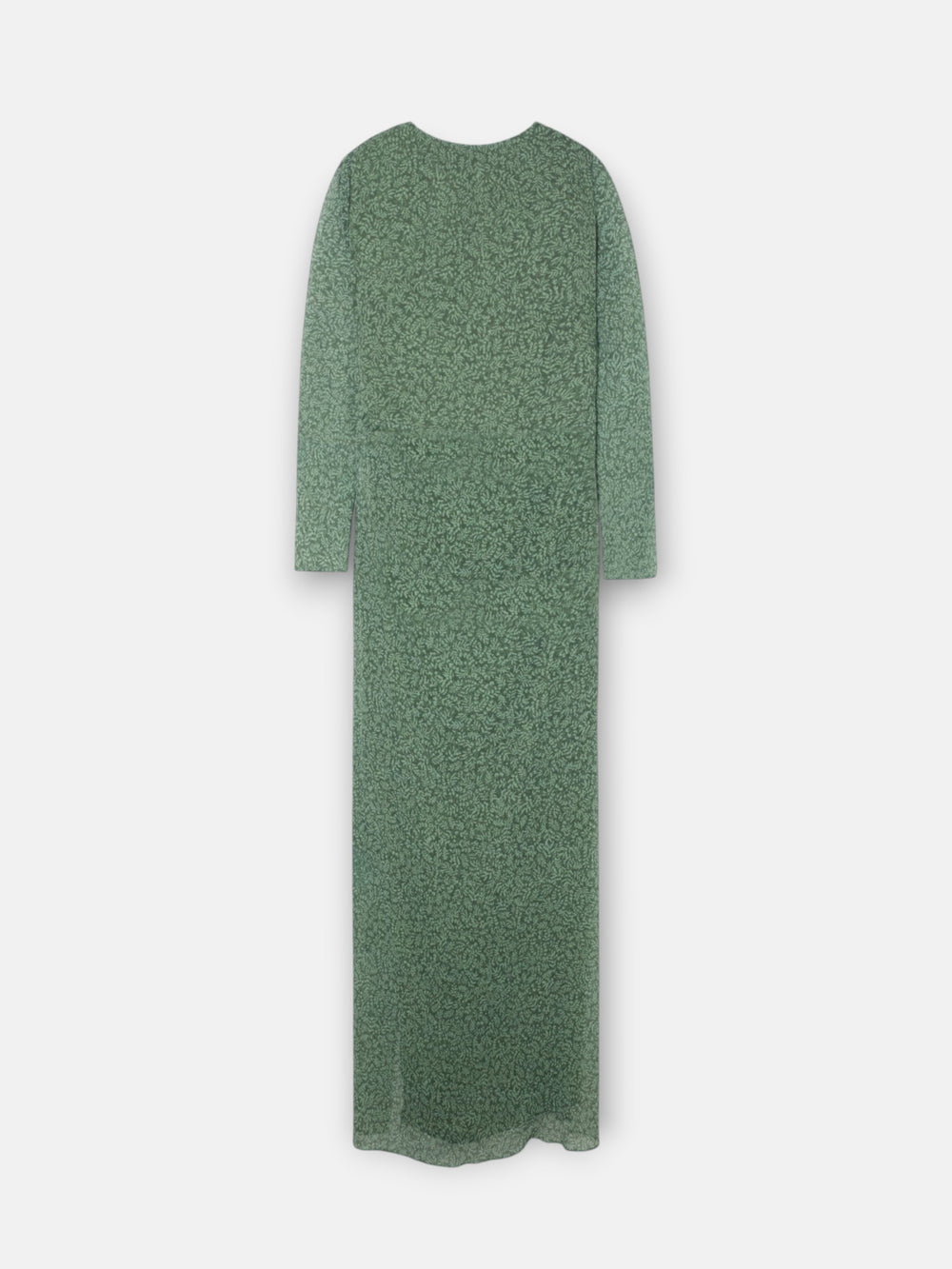 Vestido midi estampado hojas verde