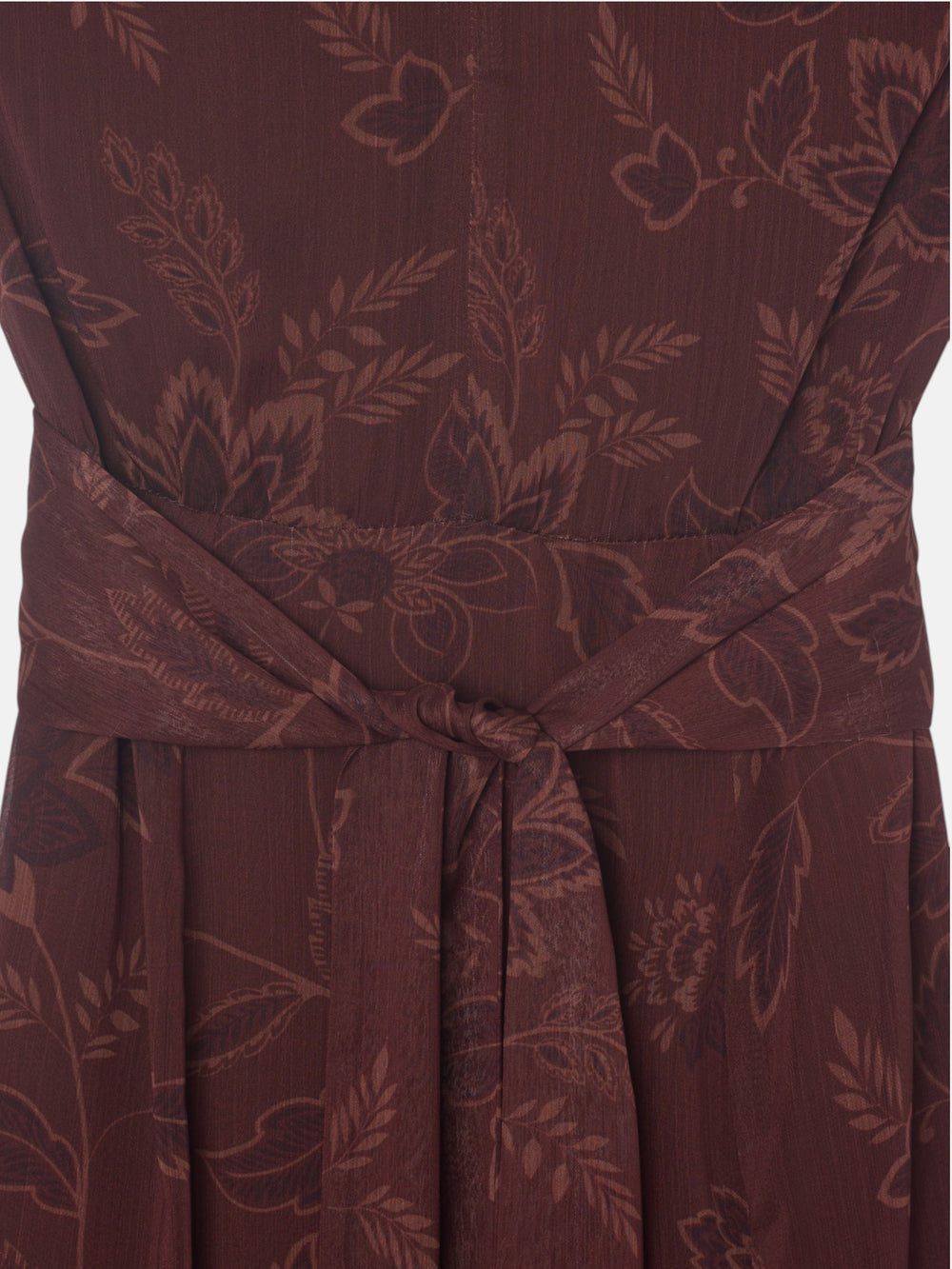 Brown printed halter neck dress