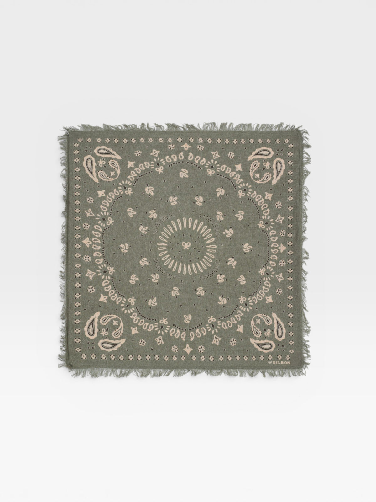 Small green knit bandana