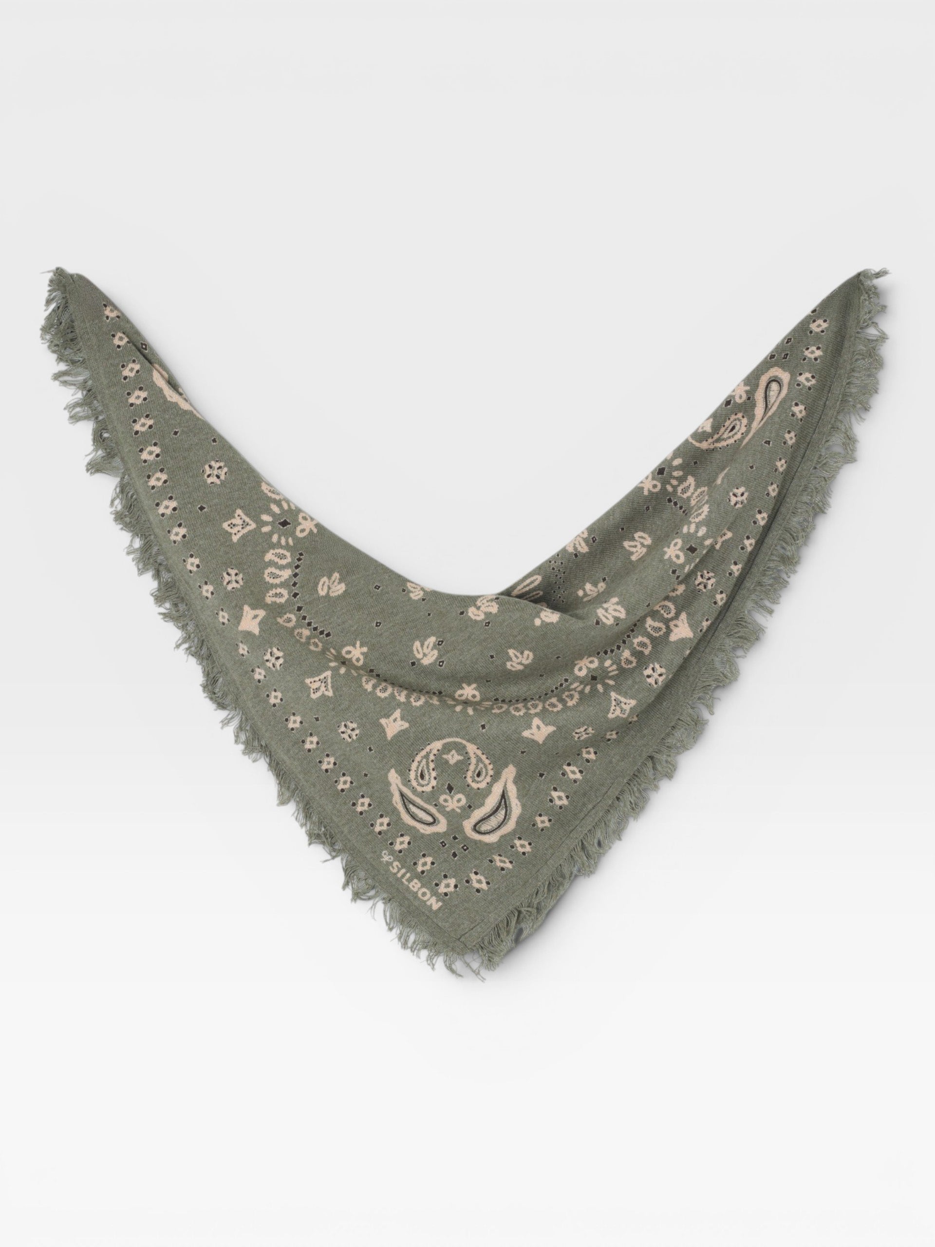 Bandana en tricot vert petite