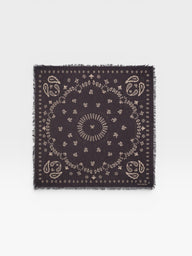 Grand bandana en maille marron