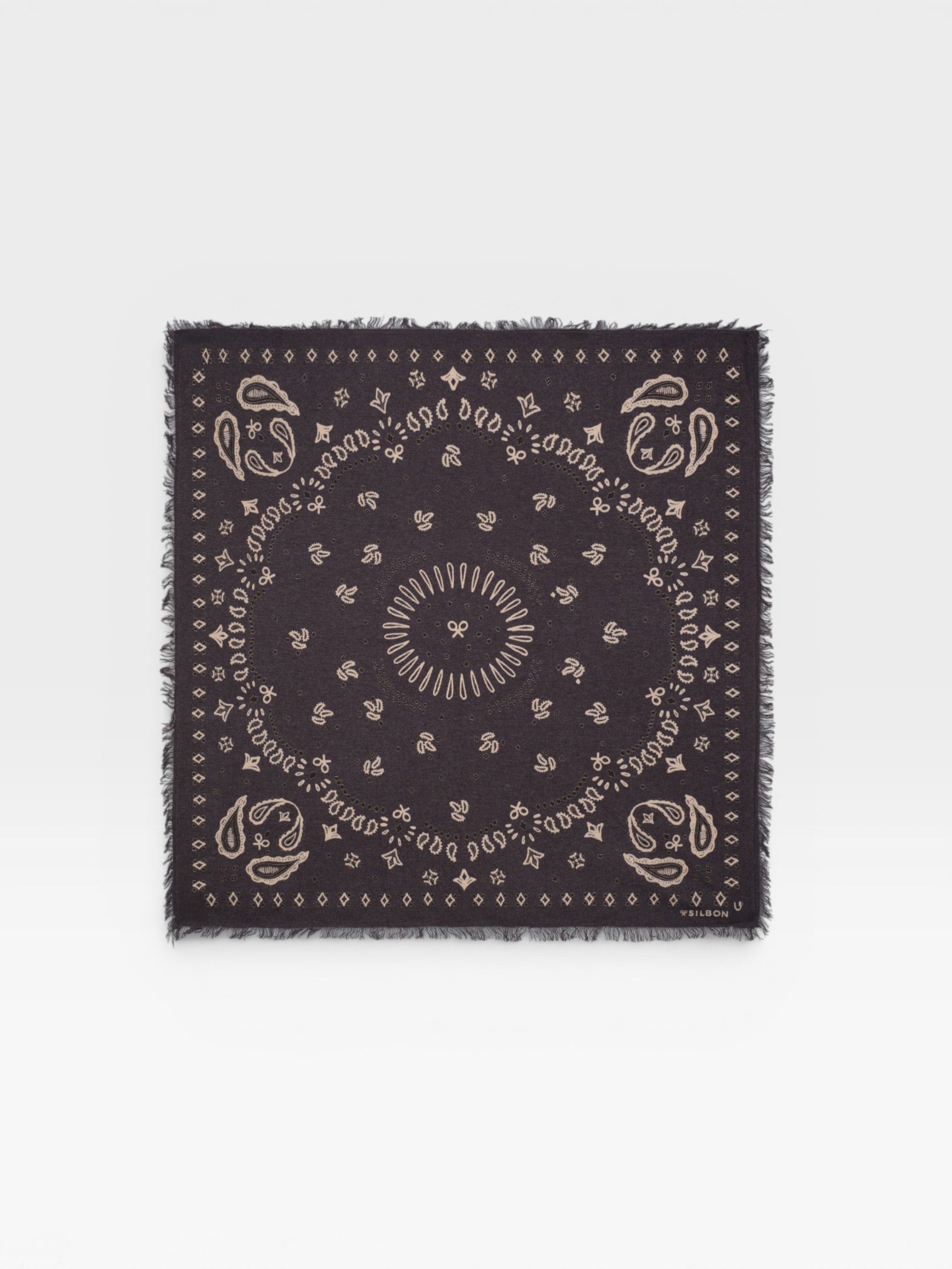 Large brown knit bandana