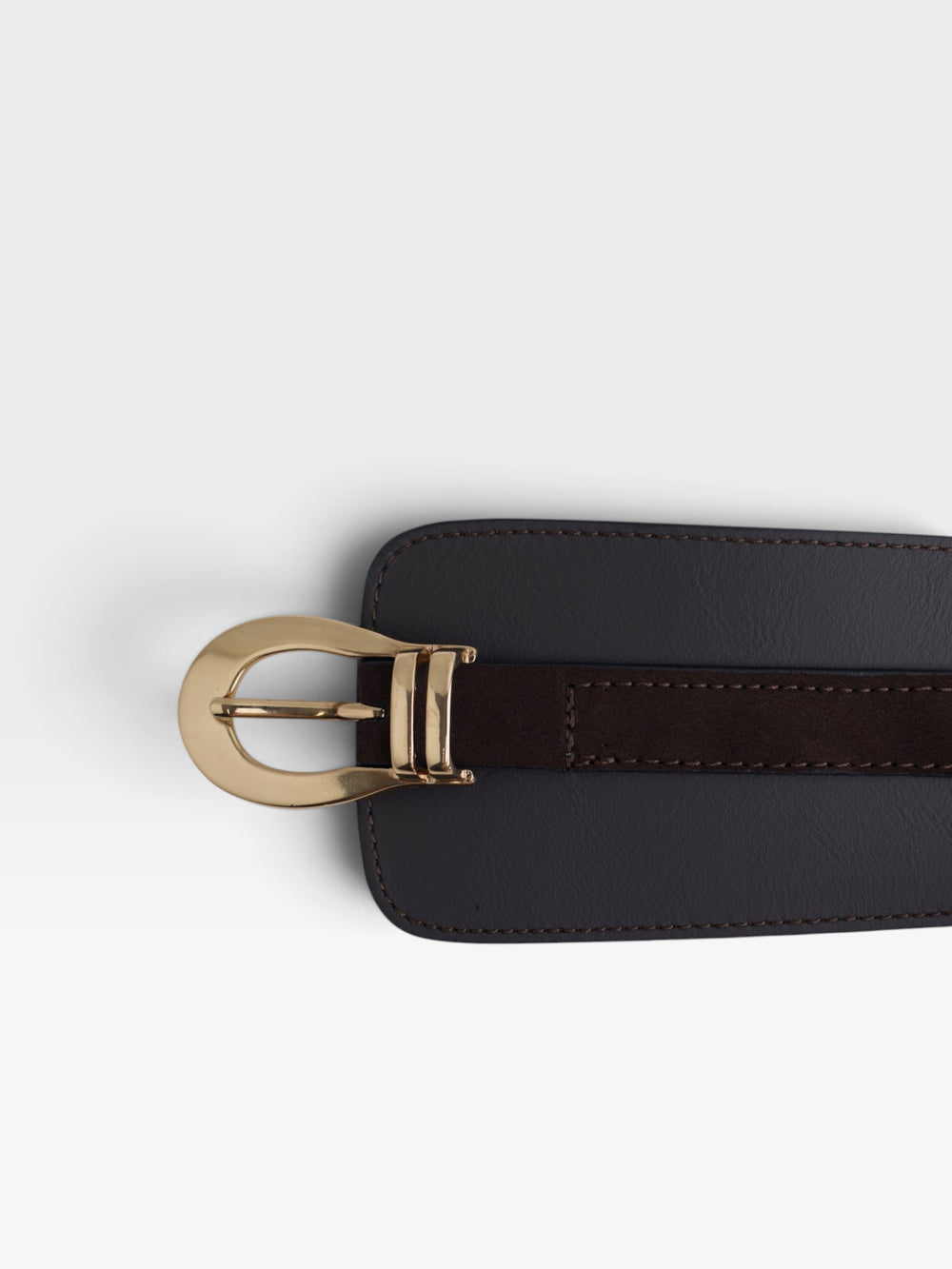 Brown leather cummerbund belt