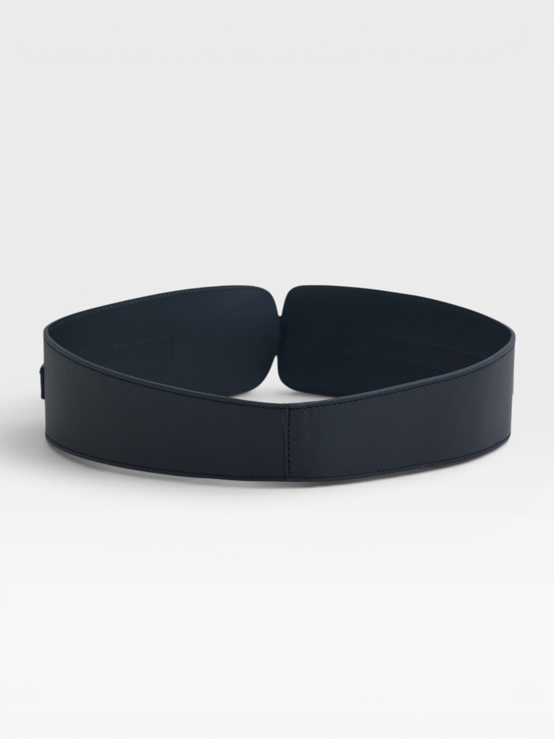 Black leather obi belt
