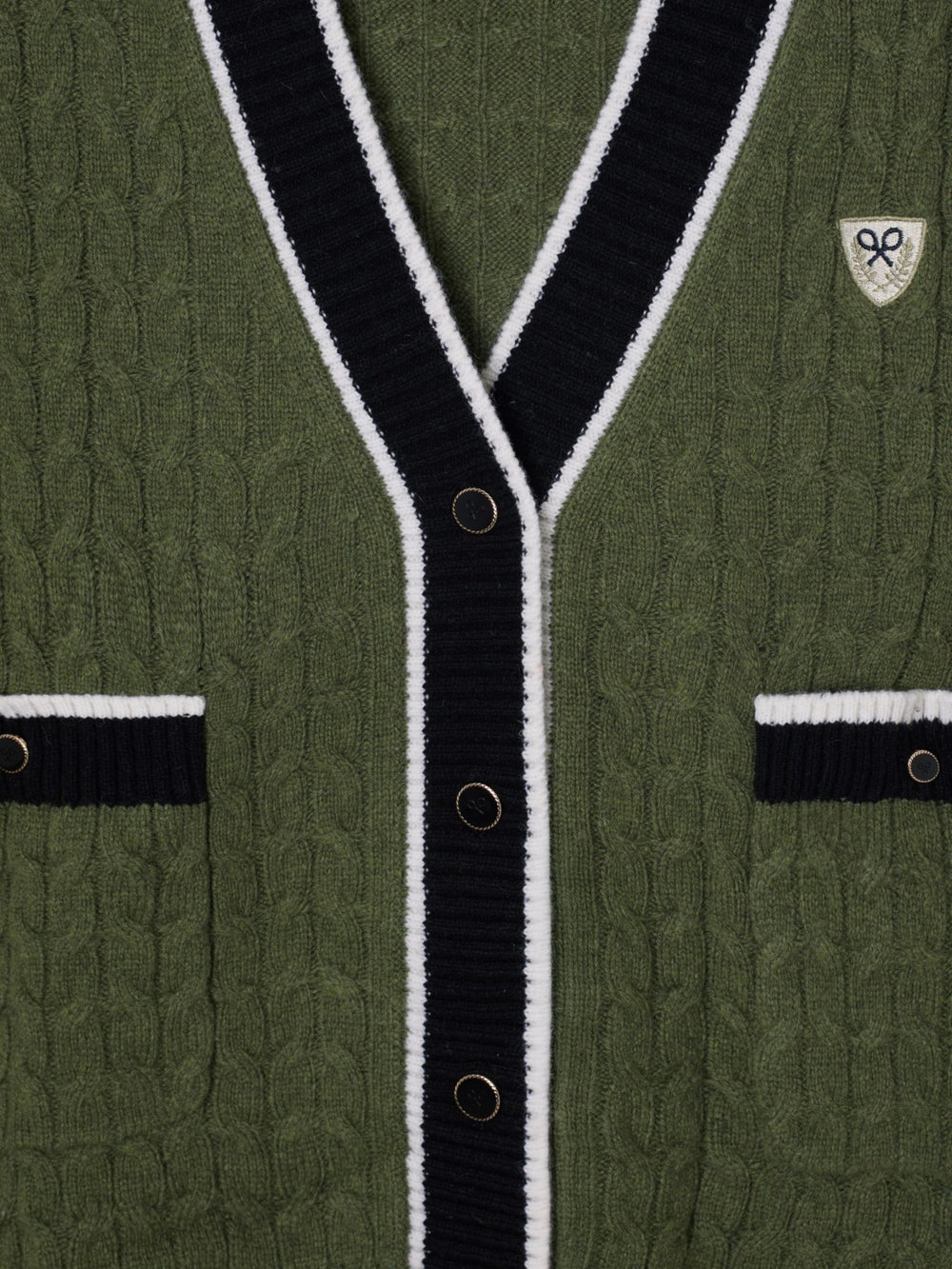 Cardigan college escudo verde