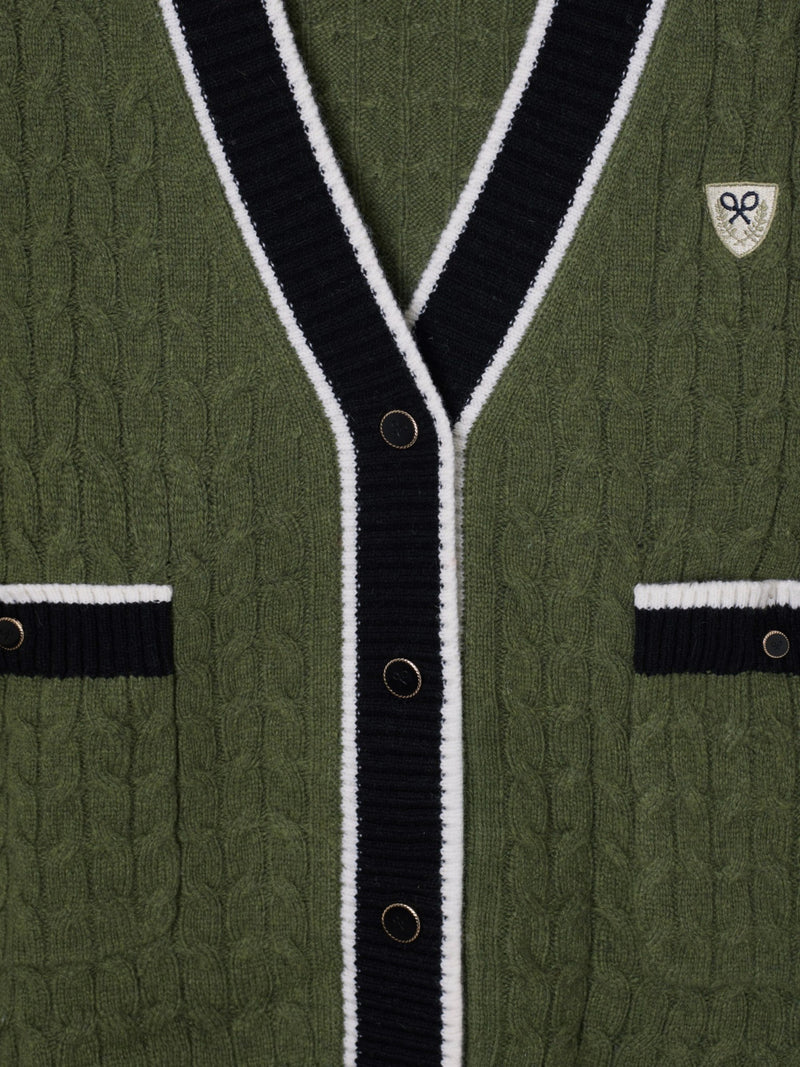 Cardigan college escudo verde