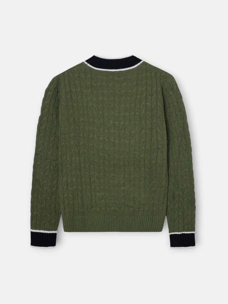 Cardigan college escudo verde