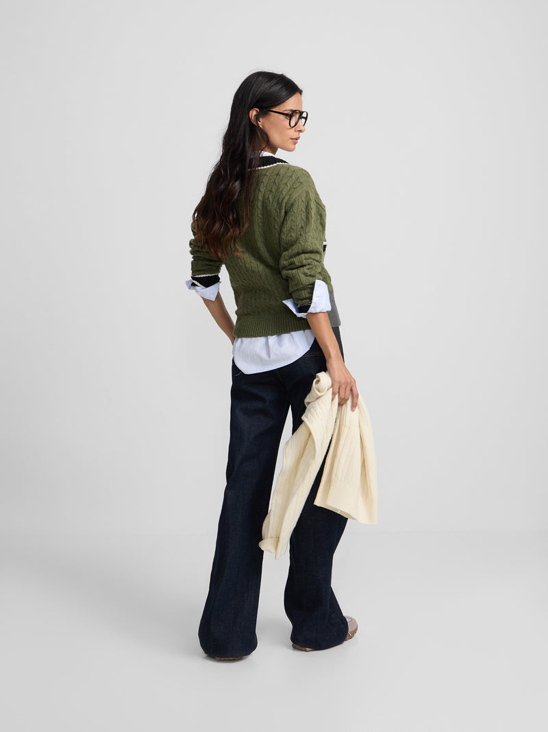 Cardigan college escudo verde