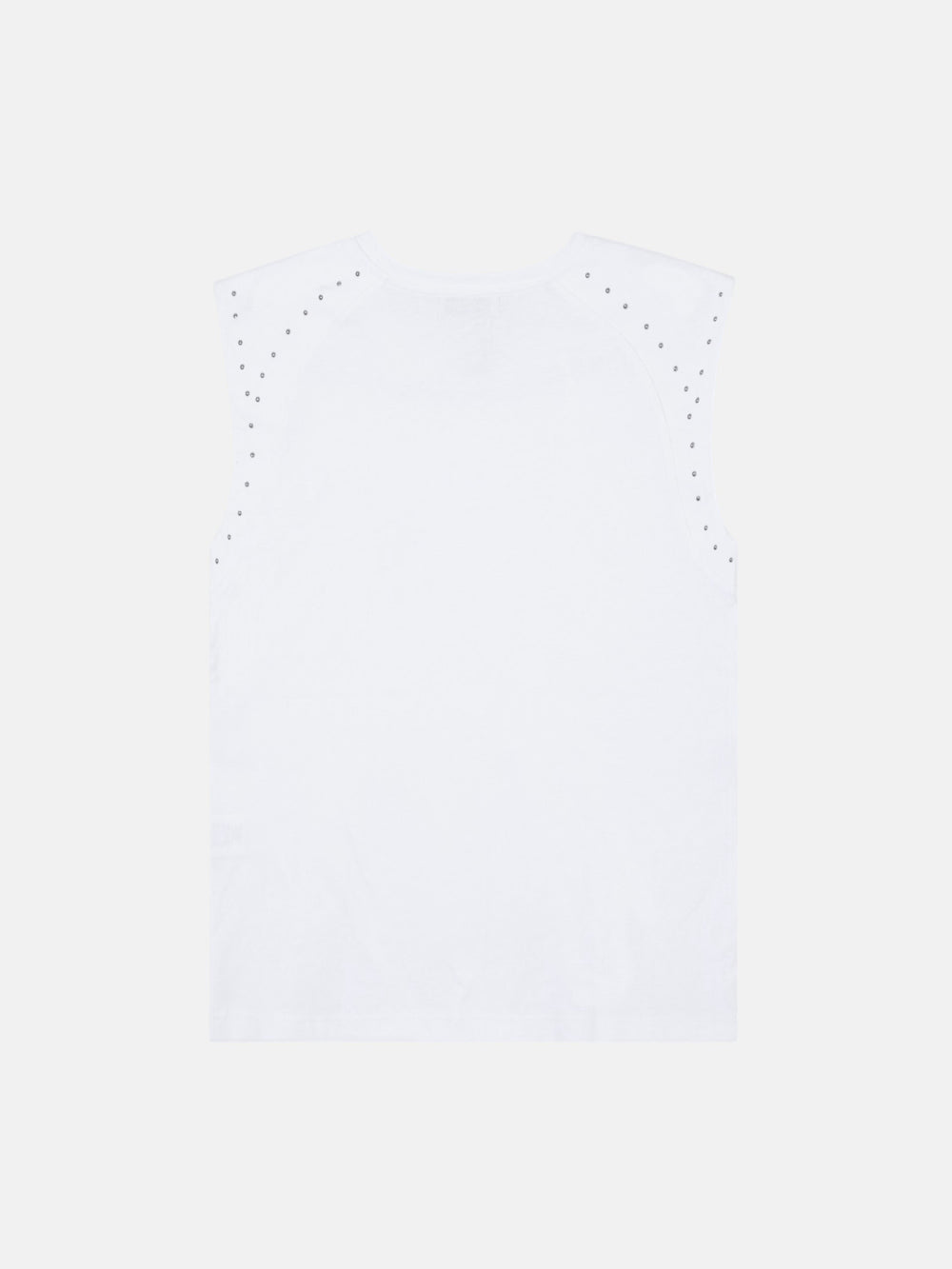 Camiseta woman hombreras detalle tachuelas blanca