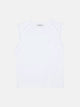 T-shirt femme épaulettes détail clous blanc